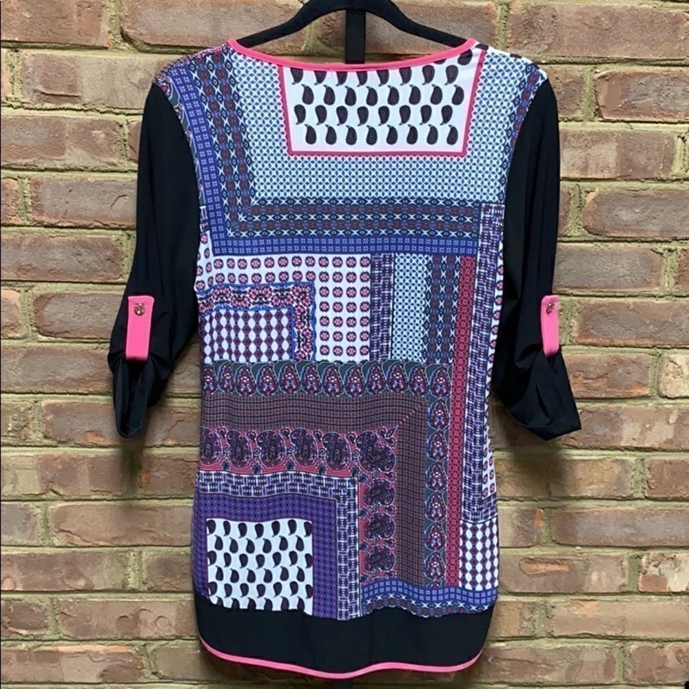 Michael Tyler 3/4 Sleeve Multi Color Tunic - Picture 5 of 6
